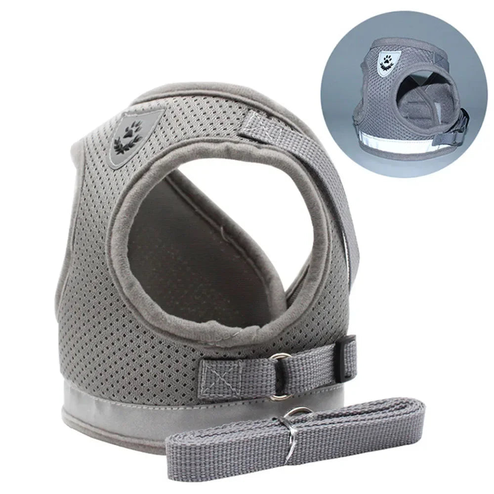 Escape-Proof Cat Harness & Leash Set – Adjustable Reflective Mesh Vest for Cats, Kittens & Small Dogs
