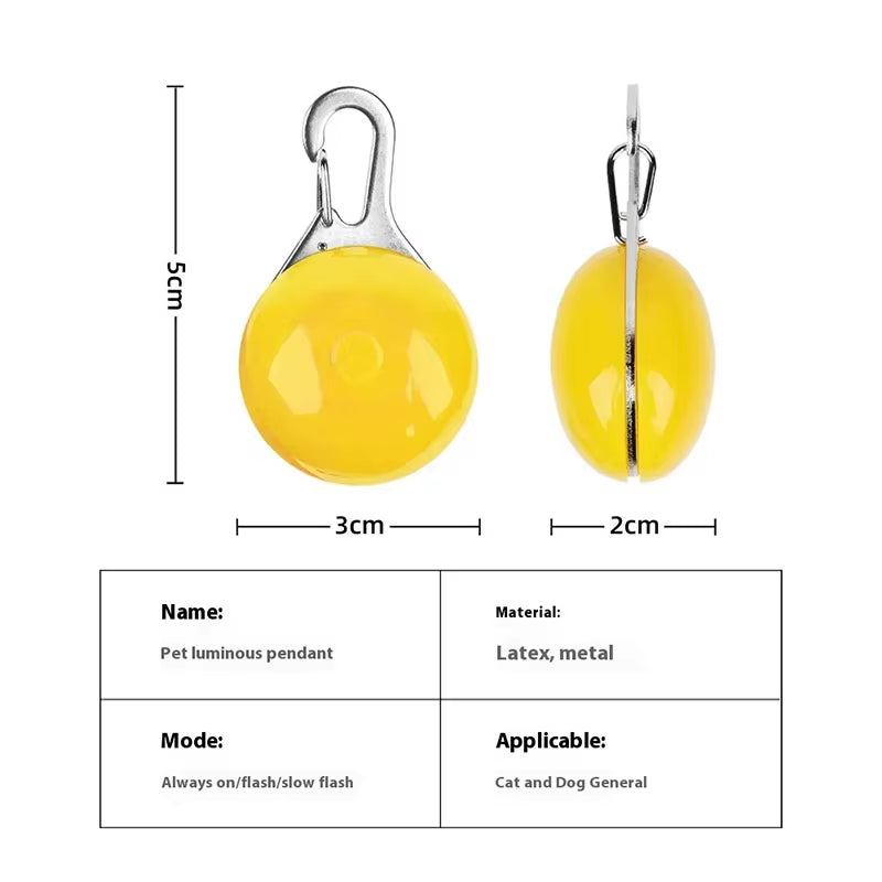LED Luminous Glowing Dog & Cat Collar – Night Safety Pendant Necklace with Bright Light Decoration