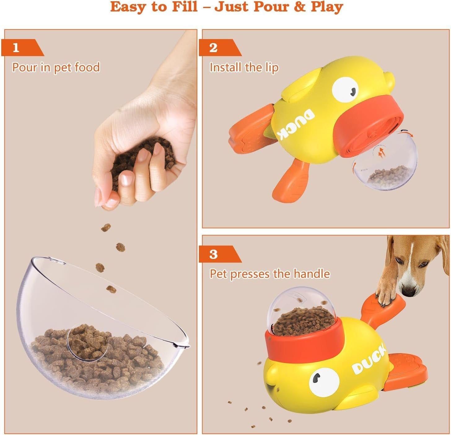 Duck-Shaped Dog Puzzle Toy & Slow Feeder Bowl — Mental Stimulation for Dogs & Cats