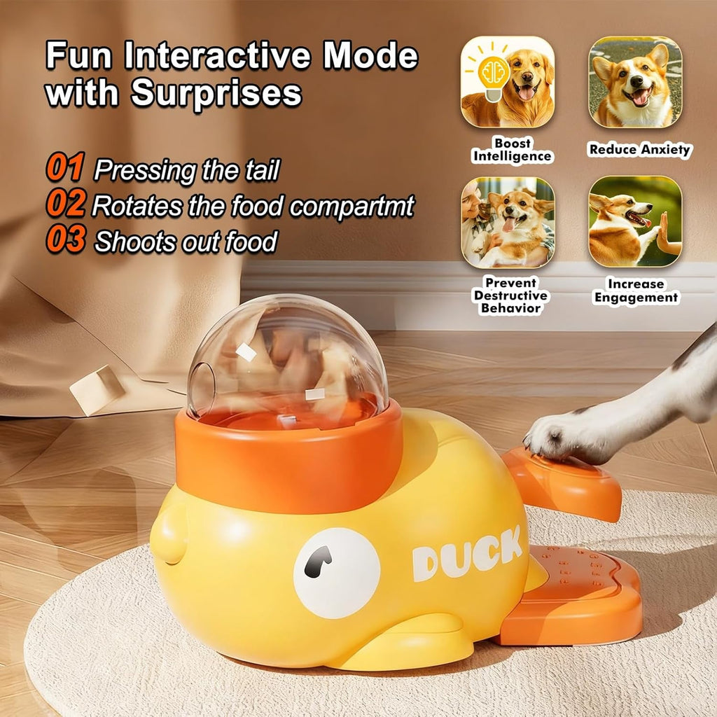 Duck-Shaped Dog Puzzle Toy & Slow Feeder Bowl — Mental Stimulation for Dogs & Cats