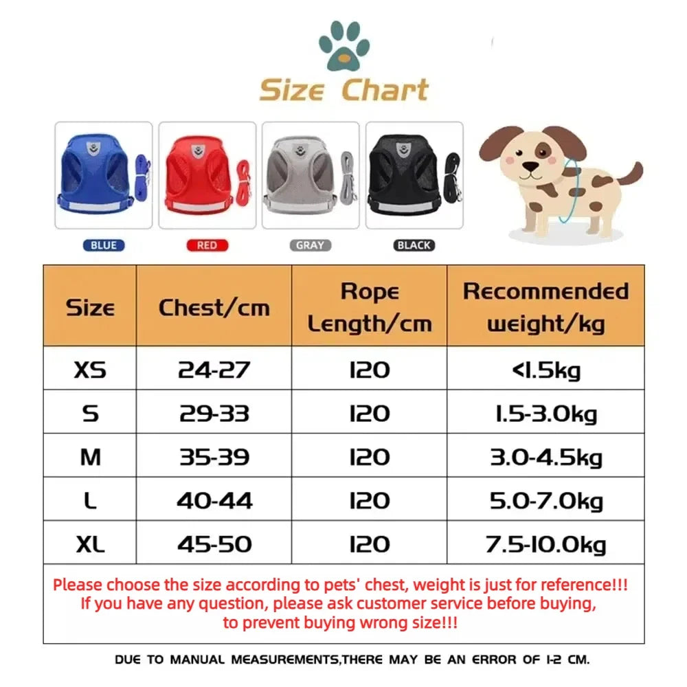 Escape-Proof Cat Harness & Leash Set – Adjustable Reflective Mesh Vest for Cats, Kittens & Small Dogs