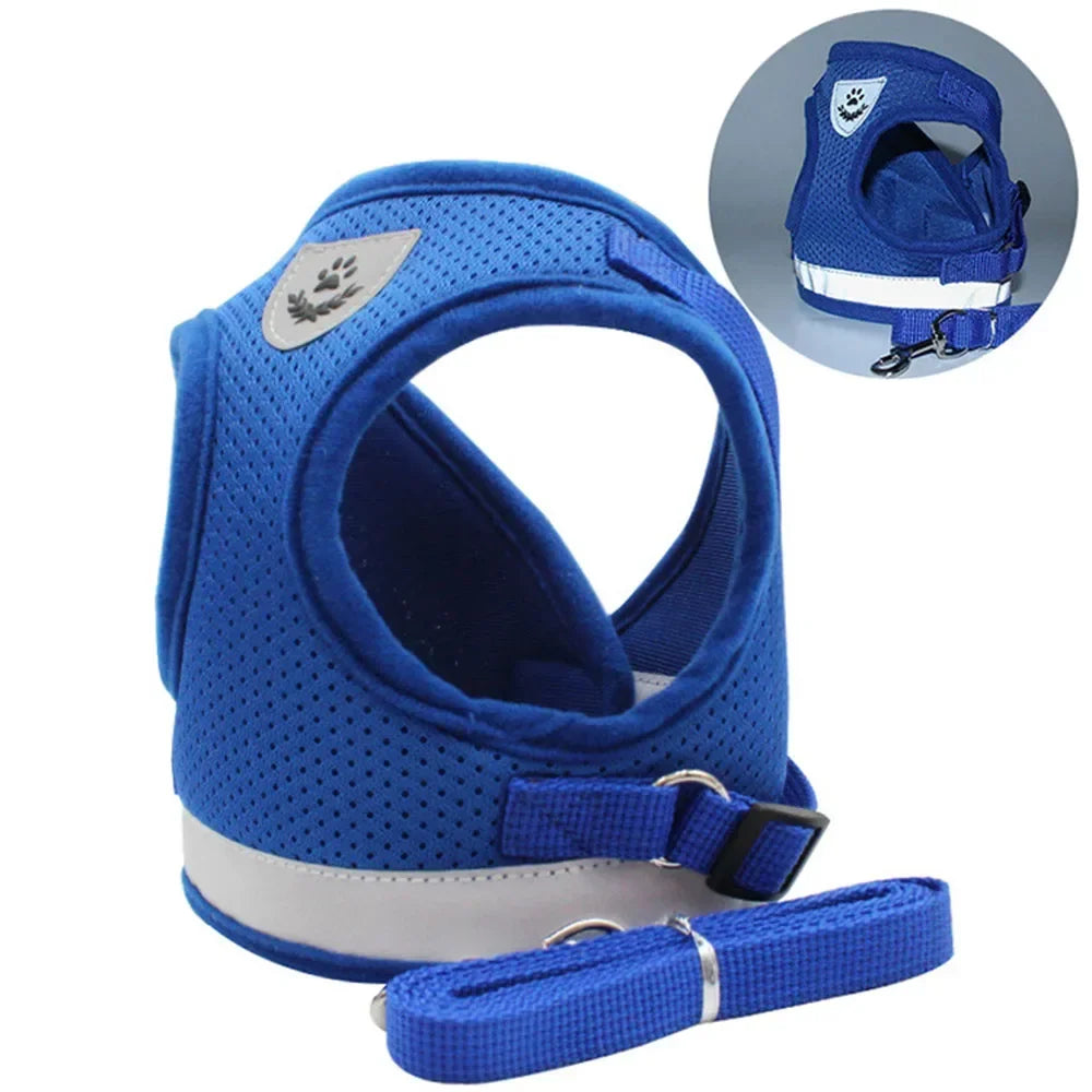Escape-Proof Cat Harness & Leash Set – Adjustable Reflective Mesh Vest for Cats, Kittens & Small Dogs