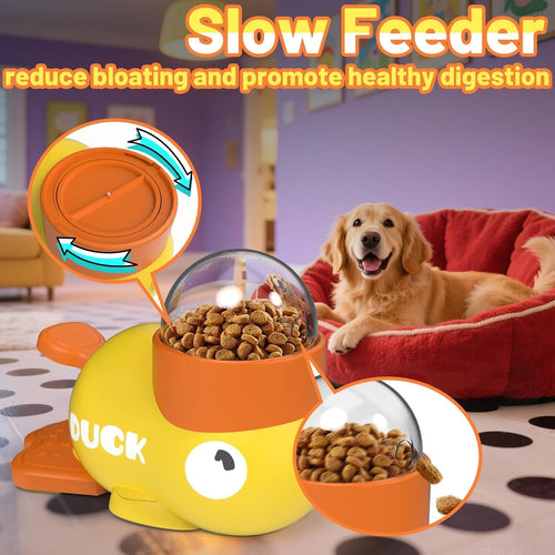 Duck-Shaped Dog Puzzle Toy & Slow Feeder Bowl — Mental Stimulation for Dogs & Cats