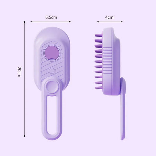 3-in-1 Electric Steam Pet Brush — Essential Oil Spray, Massage & Hair Removal for Dogs & Cats
