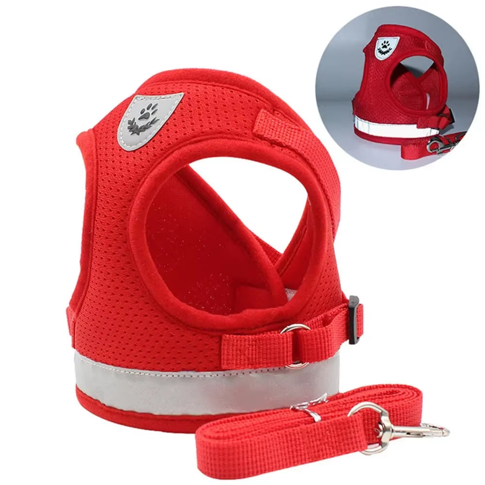 Escape-Proof Cat Harness & Leash Set – Adjustable Reflective Mesh Vest for Cats, Kittens & Small Dogs