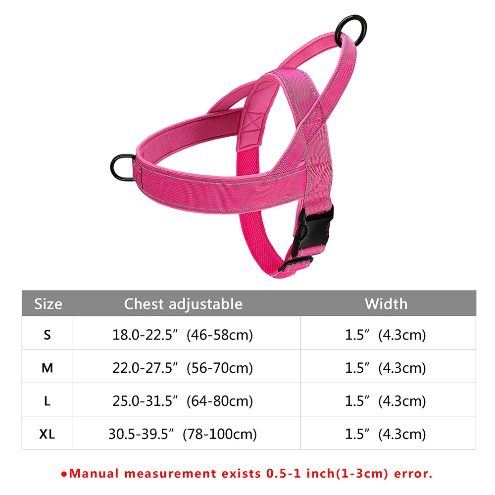 No-Pull Dog Harness – Soft Padded Reflective Vest for Small, Medium & Large Dogs