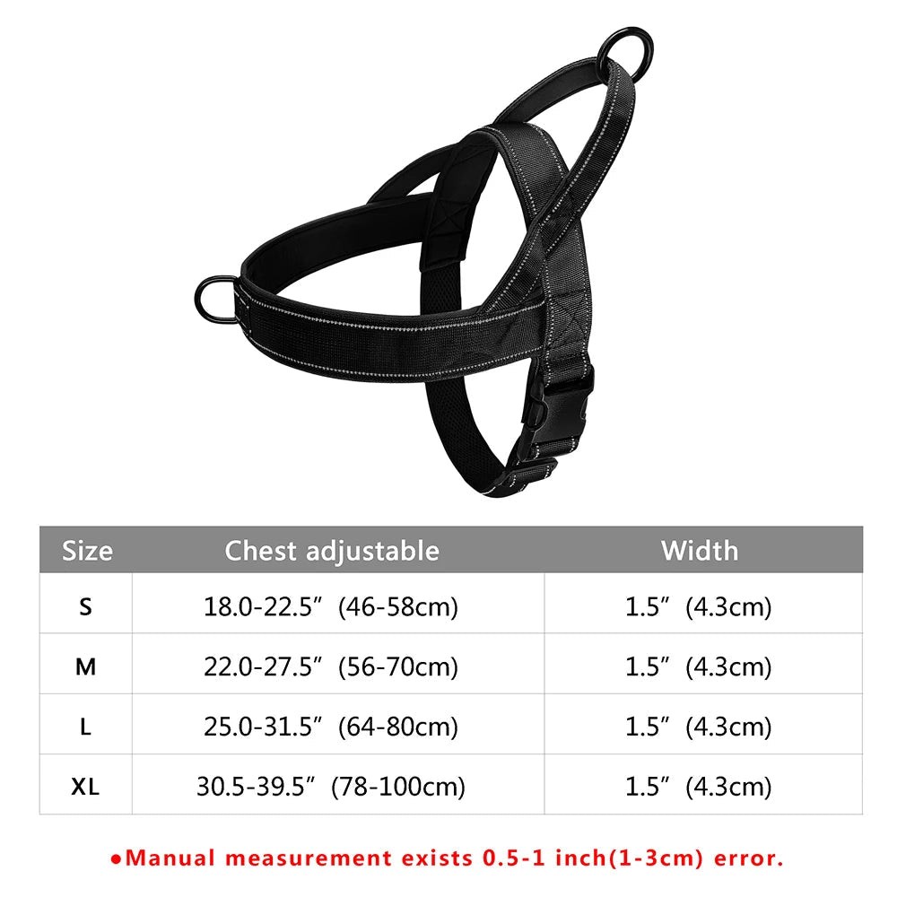 No-Pull Dog Harness – Soft Padded Reflective Vest for Small, Medium & Large Dogs