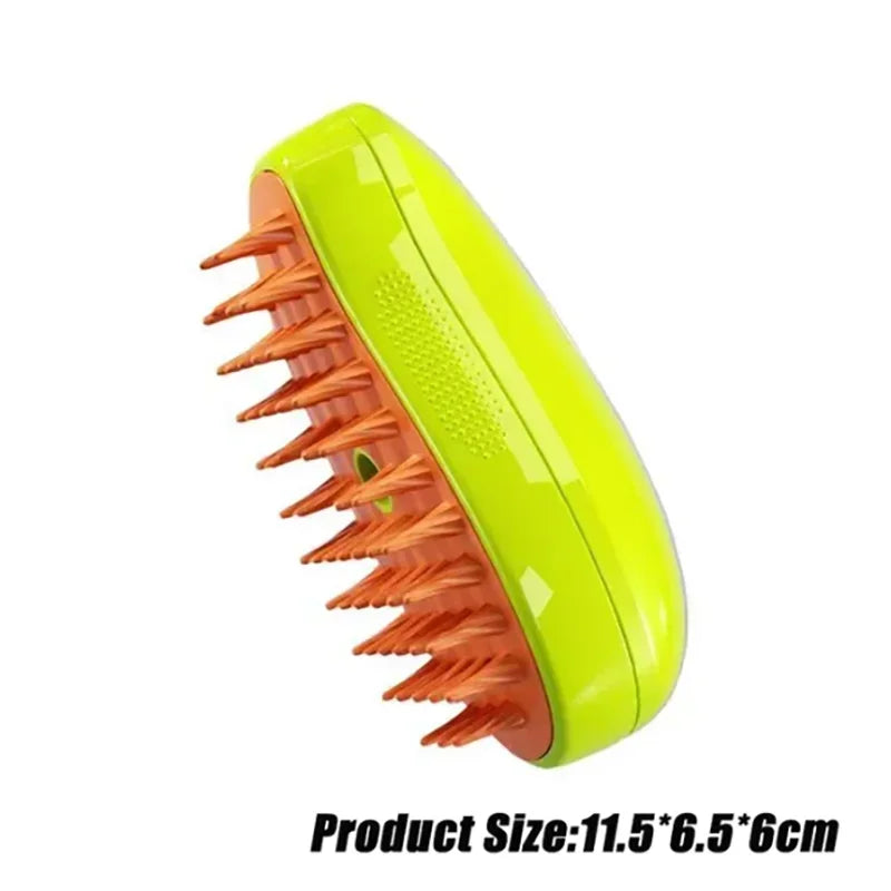 3-in-1 Electric Steam Pet Brush — Essential Oil Spray, Massage & Hair Removal for Dogs & Cats