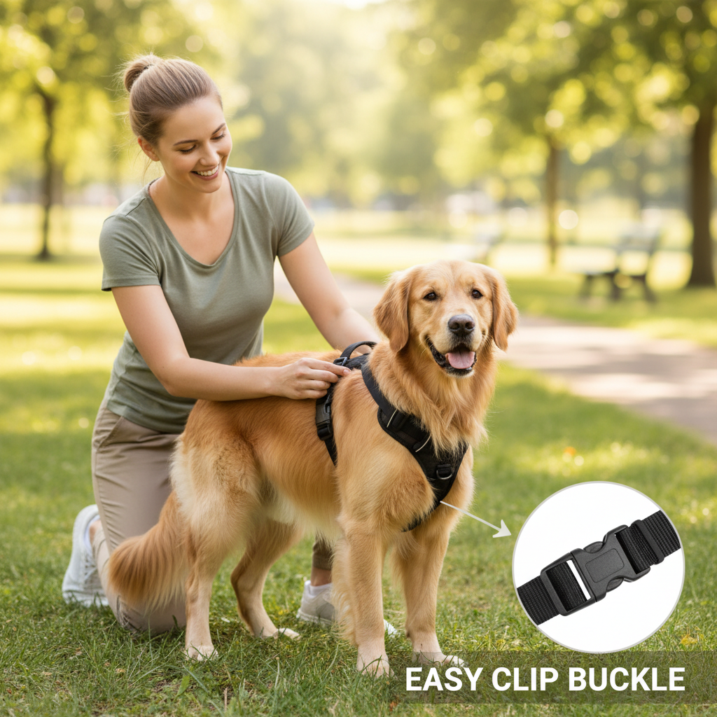 No-Pull Dog Harness – Soft Padded Reflective Vest for Small, Medium & Large Dogs