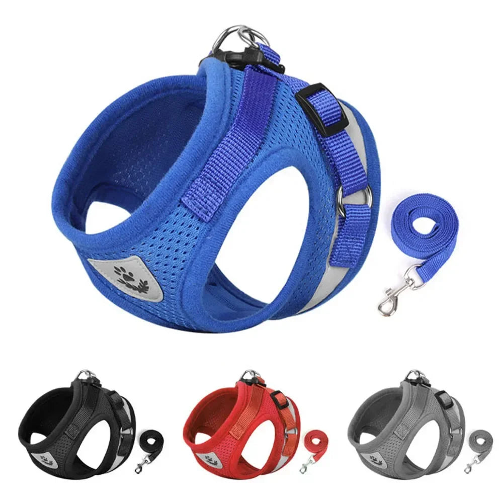 Escape-Proof Cat Harness & Leash Set – Adjustable Reflective Mesh Vest for Cats, Kittens & Small Dogs
