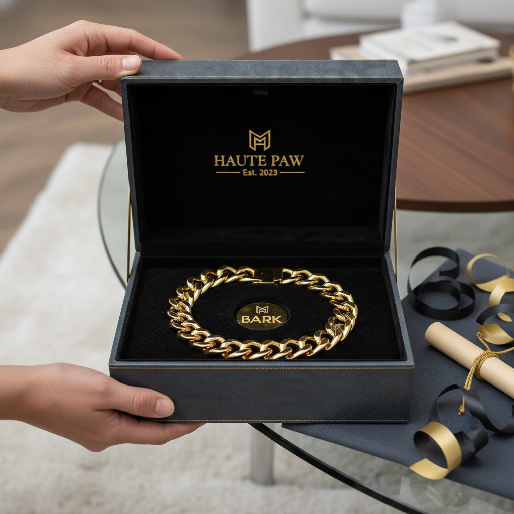 Luxury Cuban Link Dog Collar – Gold & Silver Diamond Chain Necklace for Pets