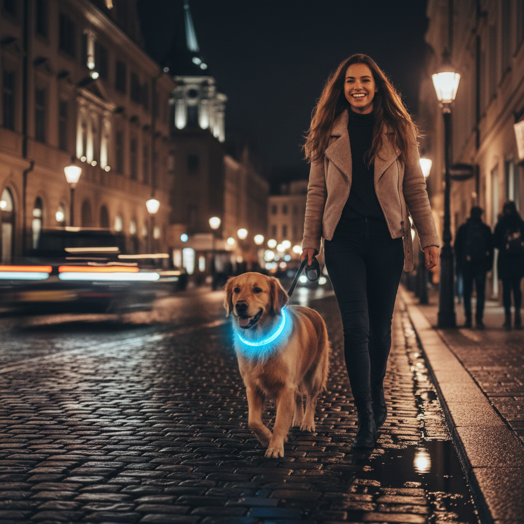 LED Luminous Glowing Dog & Cat Collar – Night Safety Pendant Necklace with Bright Light Decoration
