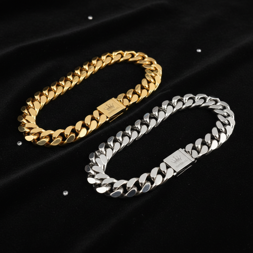 Luxury Cuban Link Dog Collar – Gold & Silver Diamond Chain Necklace for Pets