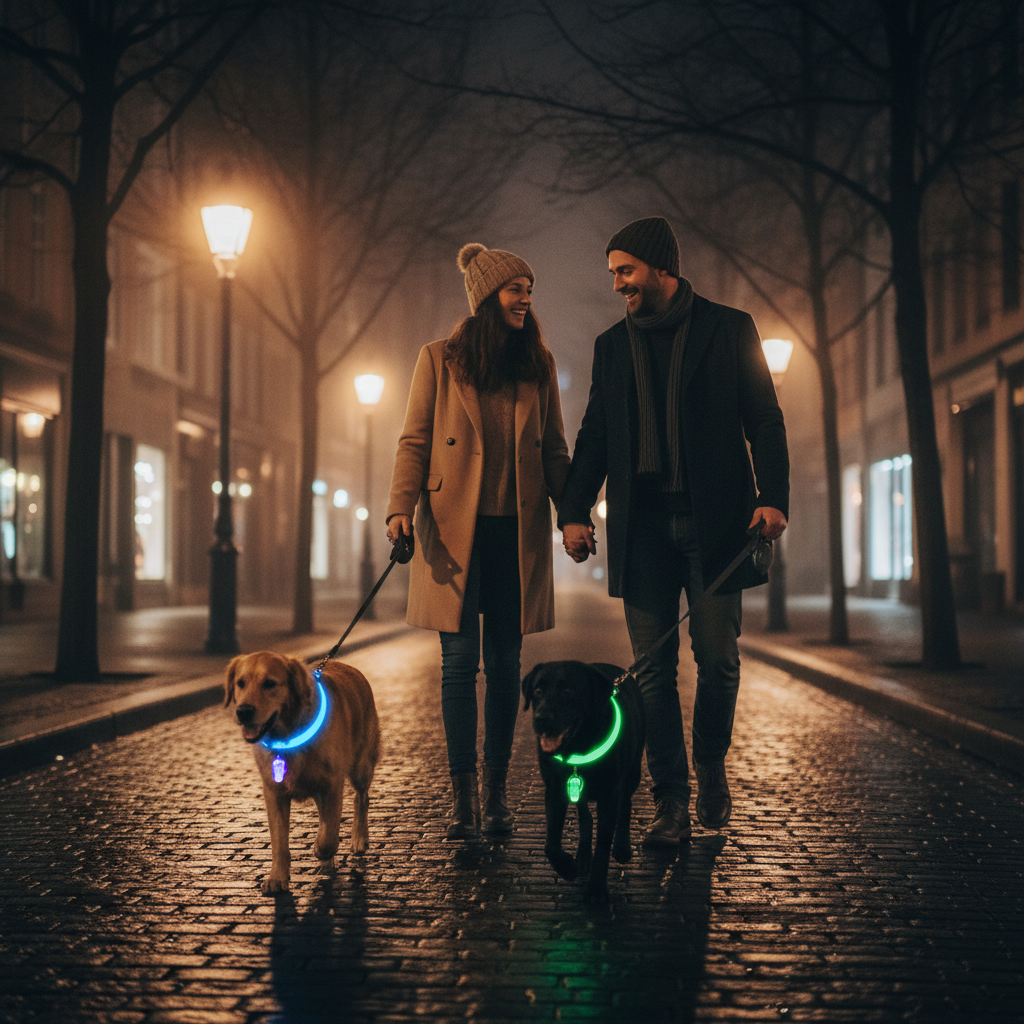 LED Luminous Glowing Dog & Cat Collar – Night Safety Pendant Necklace with Bright Light Decoration