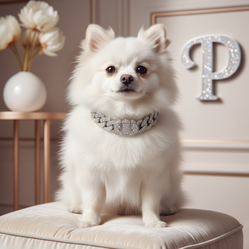 Luxury Cuban Link Dog Collar – Gold & Silver Diamond Chain Necklace for Pets