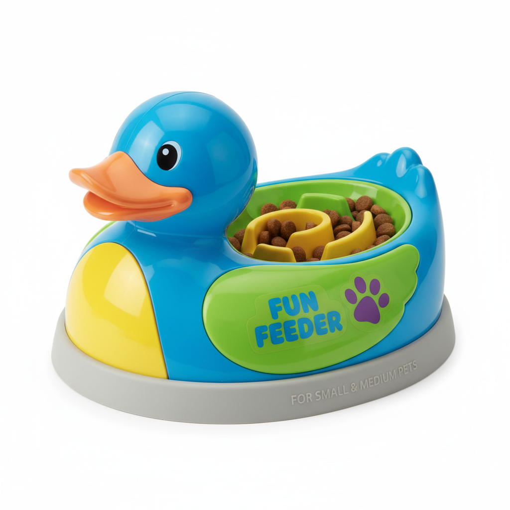 Duck-Shaped Dog Puzzle Toy & Slow Feeder Bowl — Mental Stimulation for Dogs & Cats