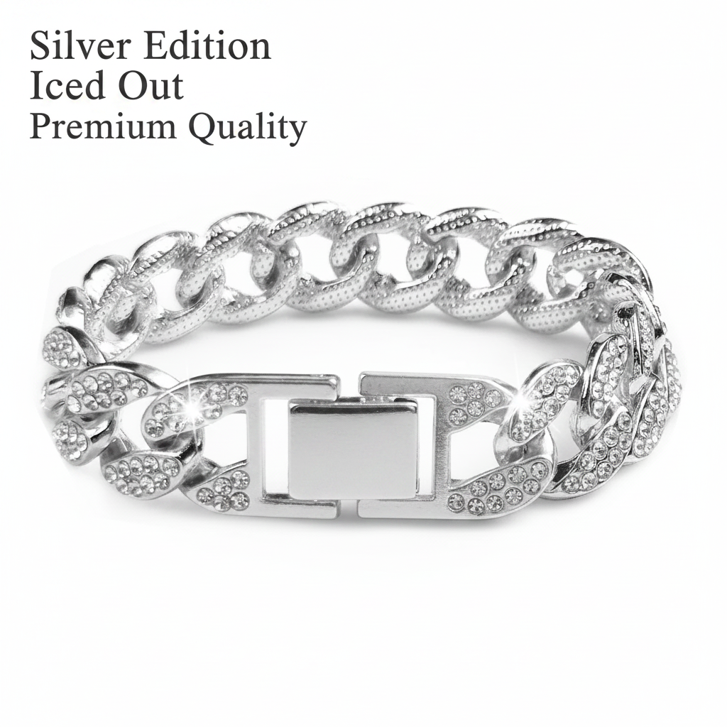 Luxury Cuban Link Dog Collar – Gold & Silver Diamond Chain Necklace for Pets