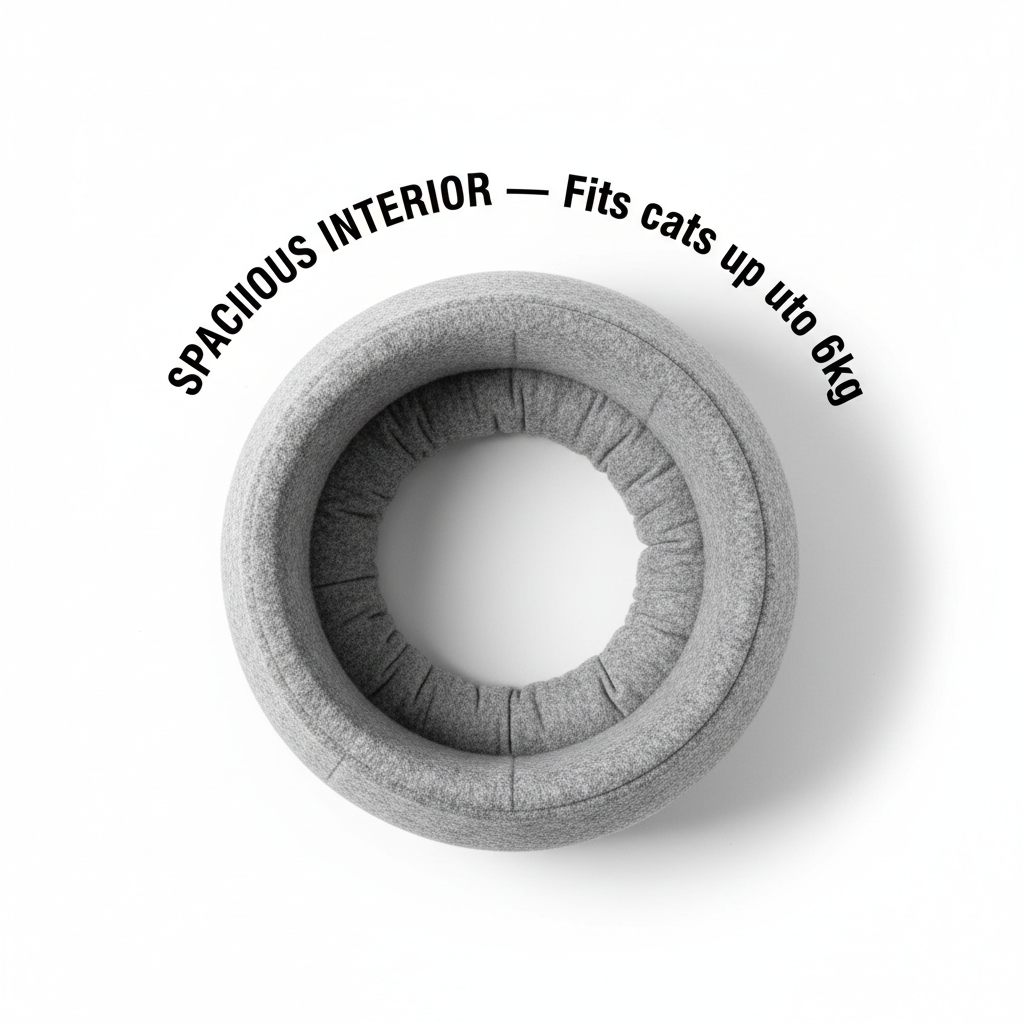 Donut Cat Tunnel Bed & Cave – Natural Felt Pet House with Interactive Toy for Cats